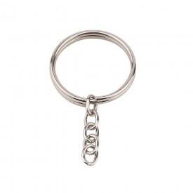 Anahtarlık Halkası Zincirli gümüş